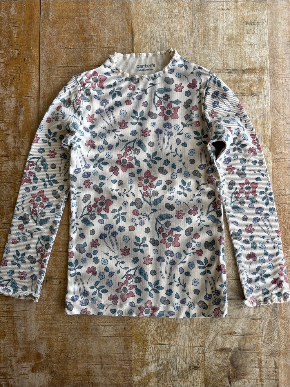 NWOT Carter's Floral Ribbed Top 3t